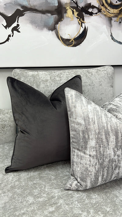 Luxe iron grey cushion - Luscious Homewares