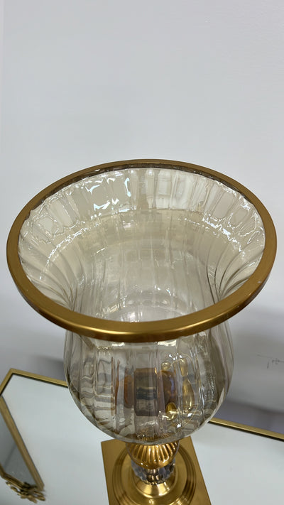 Ralph brass vase / hurricane - Luscious Homewares