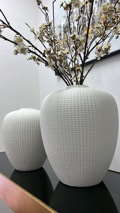 Kalena white handmade ceramic vase