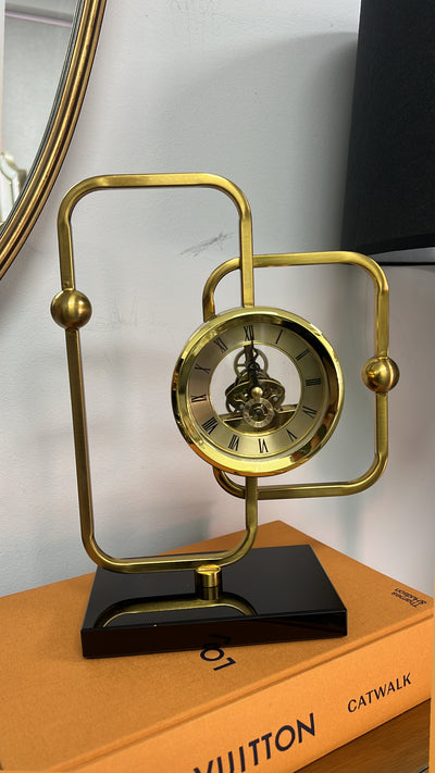 Gold brass clock