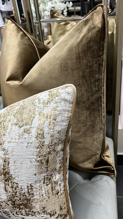 De-luxe bronze velvet cushion - Luscious Homewares