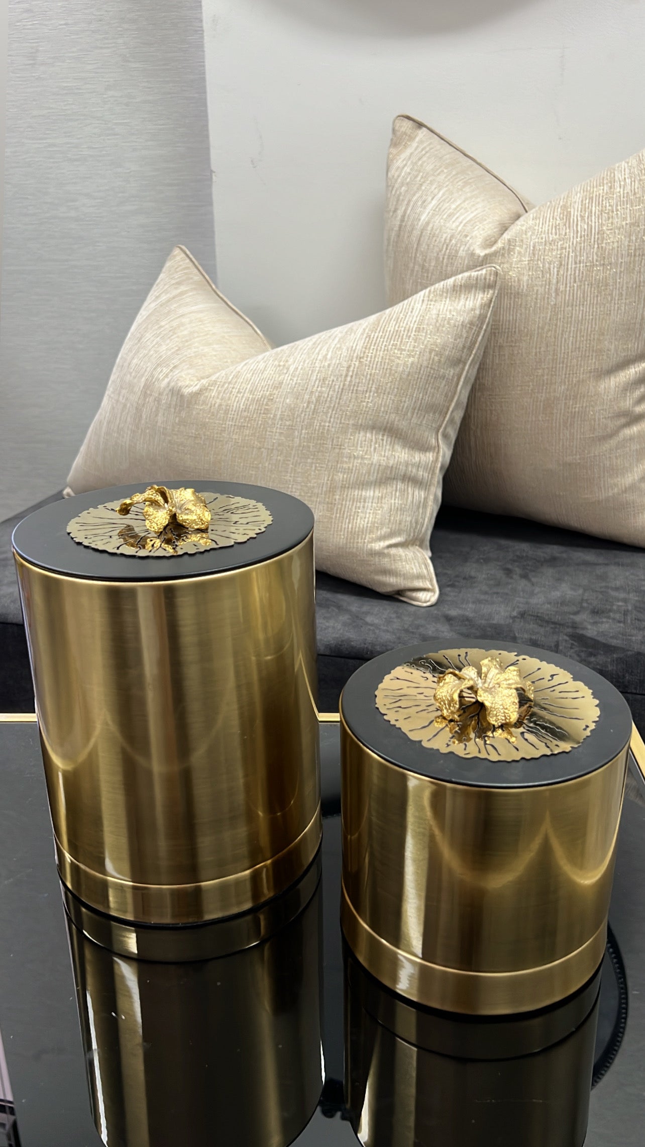 Lotus Gold Jar - Luscious Homewares