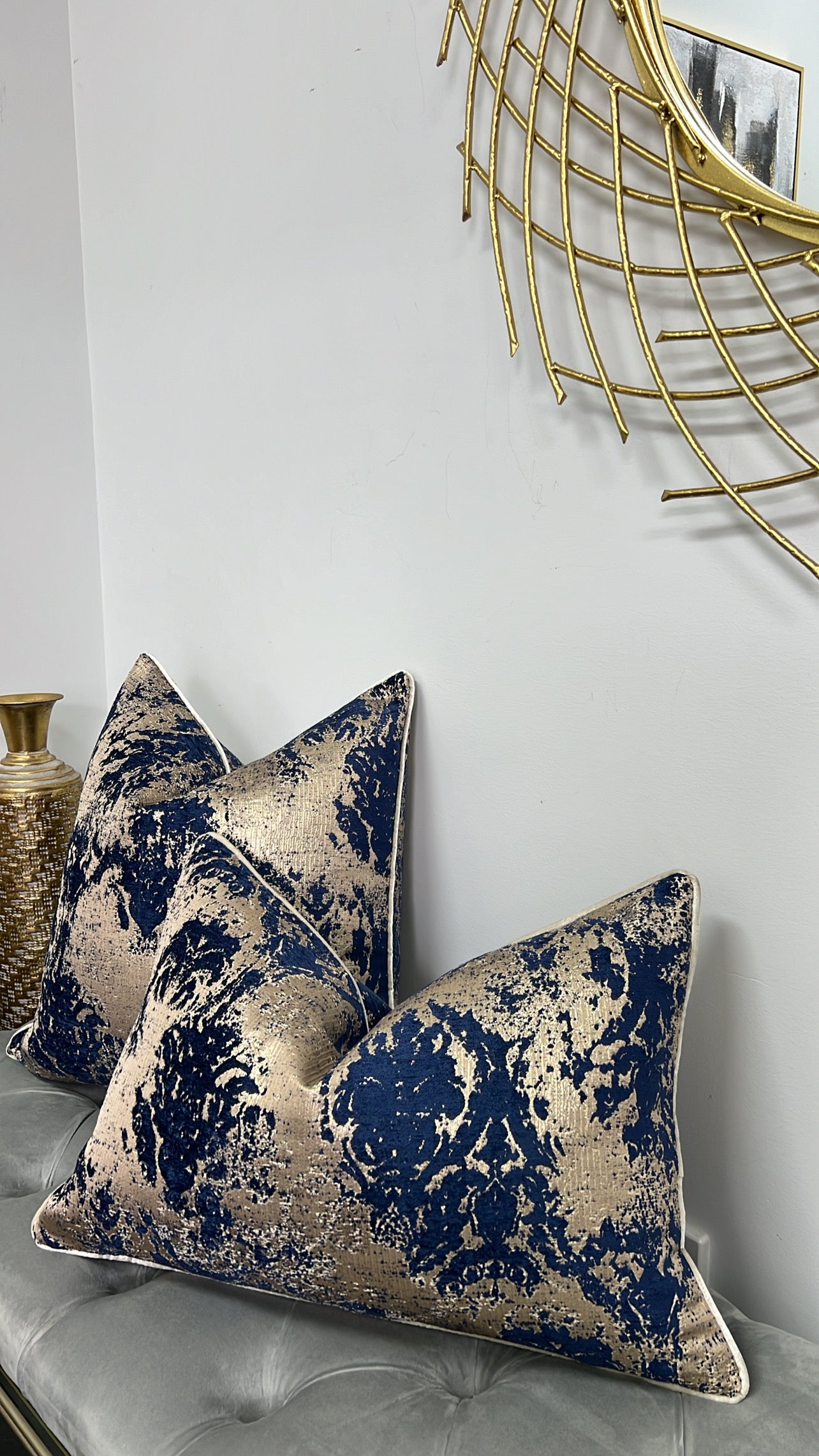 Royalty Navy Gold cushion - Luscious Homewares