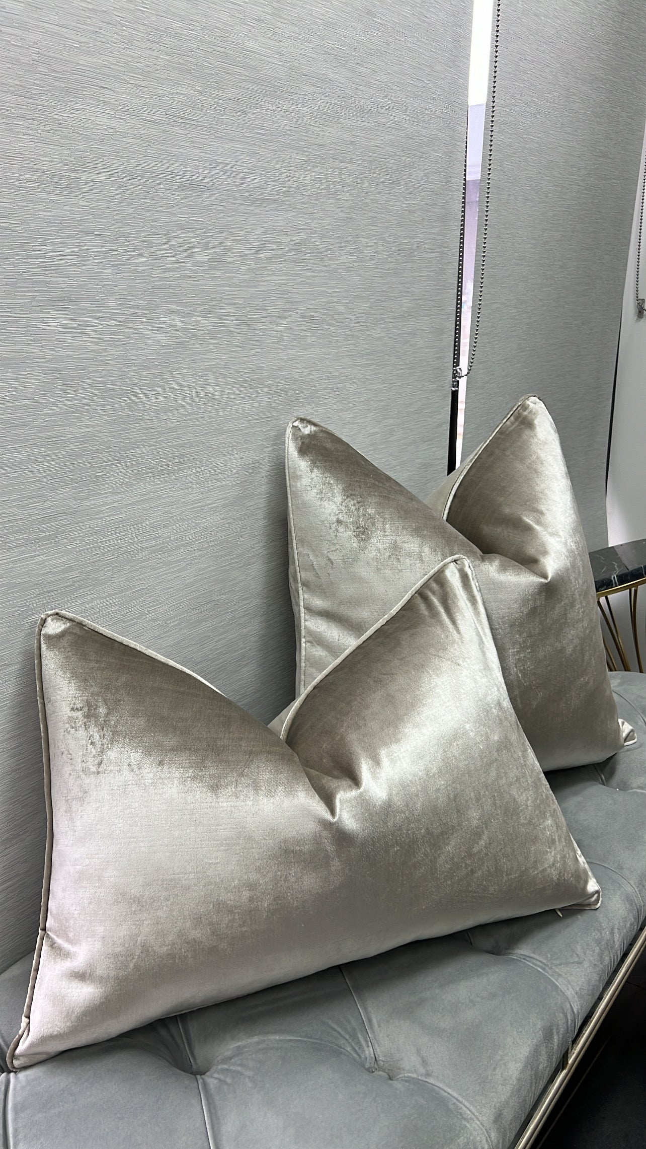 De-luxe ash velvet cushion - Luscious Homewares