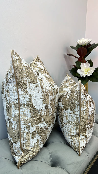 Cirrus gold cushion - Luscious Homewares