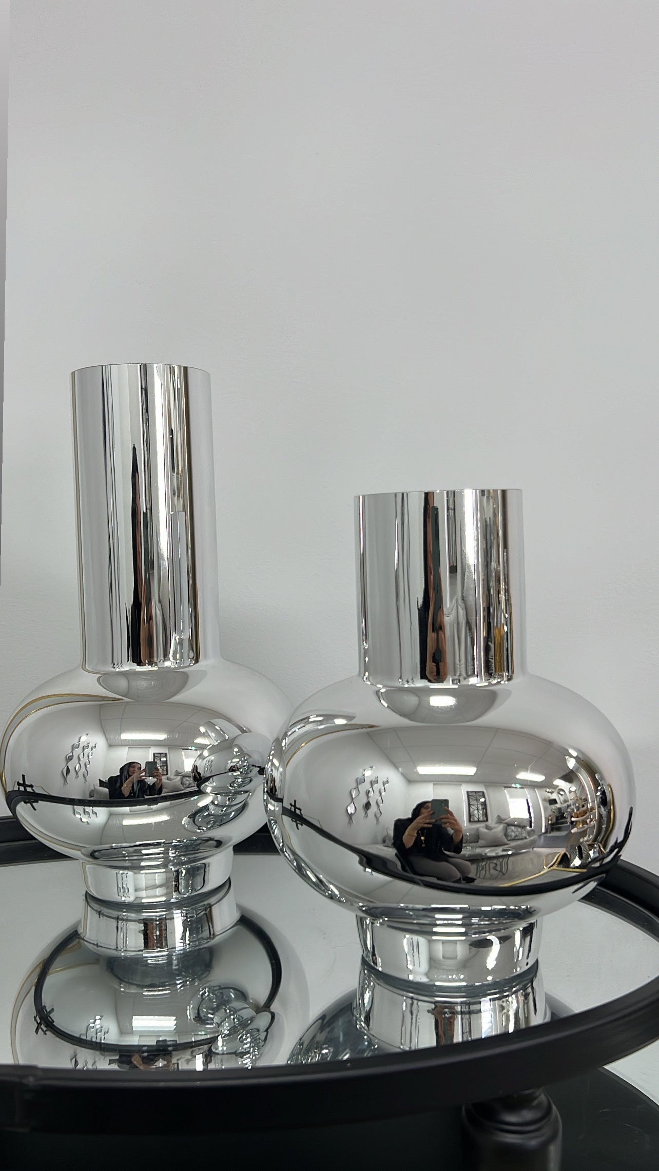 Cleo silver mirror vase - Luscious Homewares