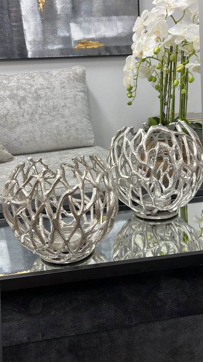 Jayli nickel candle holders - Luscious Homewares