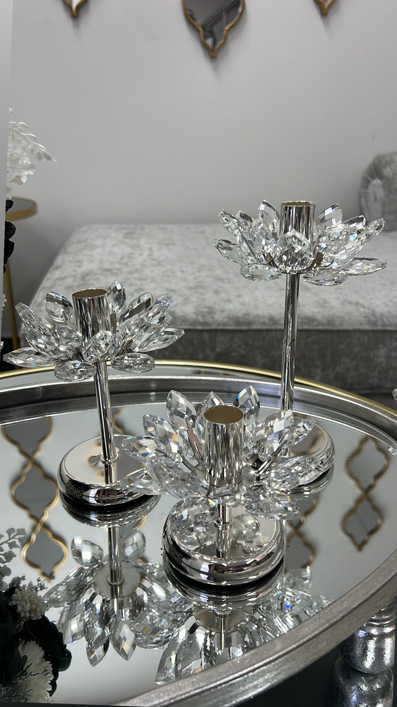 Lotus crystal candle holder - Luscious Homewares