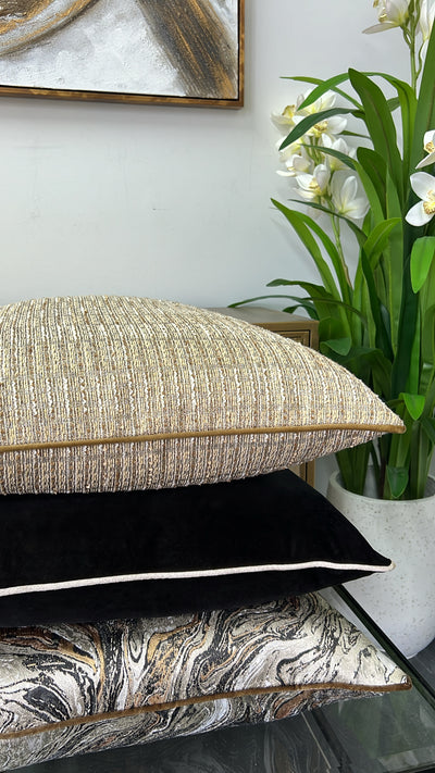 Merino neutral tweed cushion - Luscious Homewares