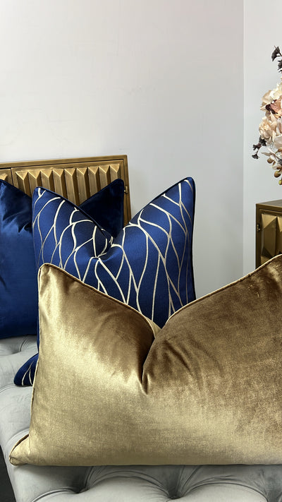 Zillara navy cushion - Luscious Homewares