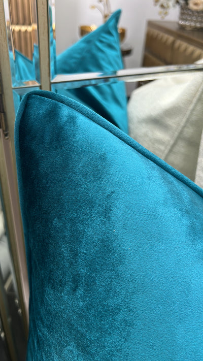 Luxe teal velvet cushion - Luscious Homewares