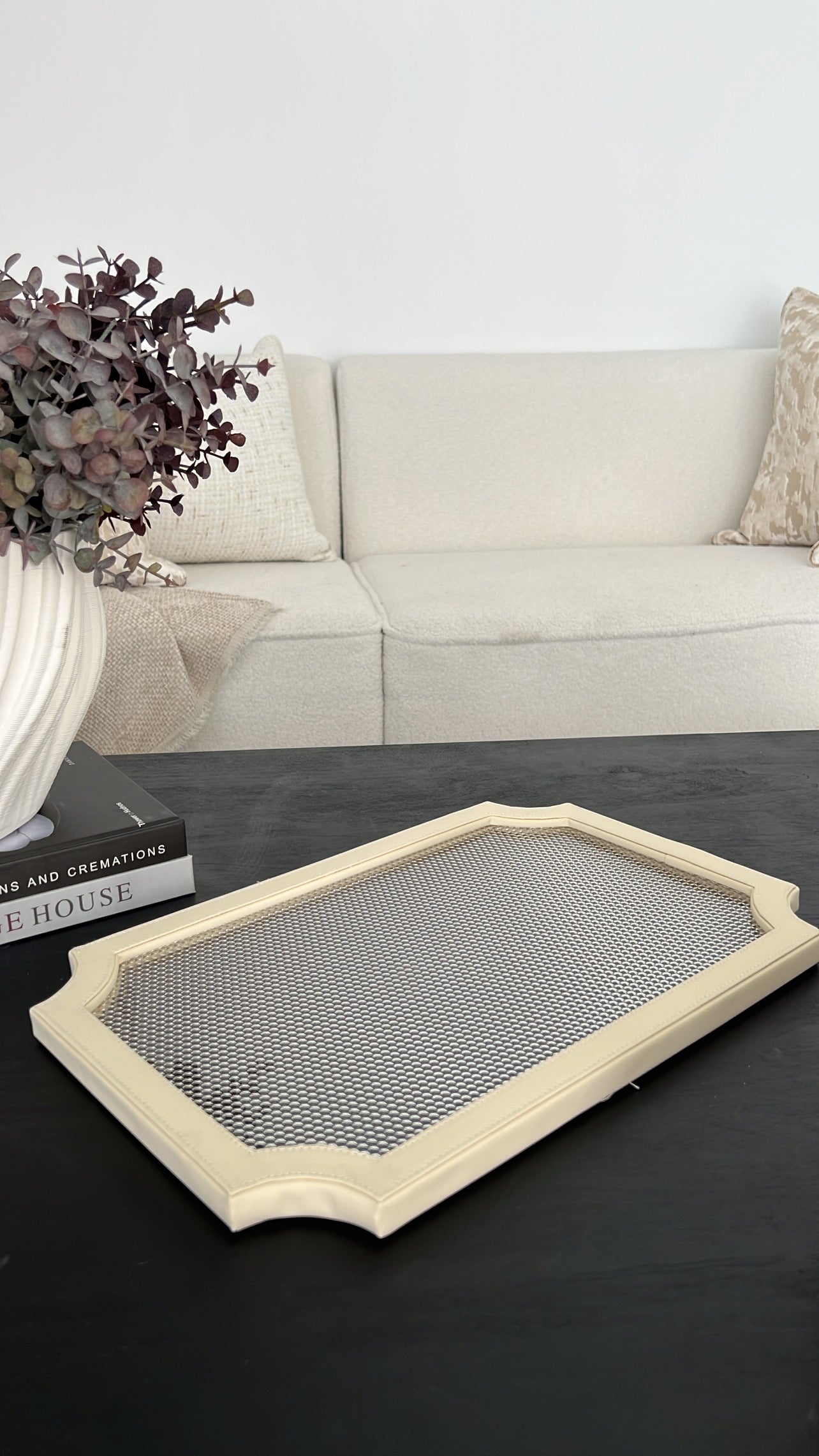 Beige decorative / serving tray - Luscious Homewares