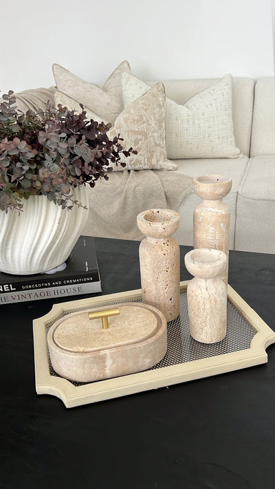 Beige decorative / serving tray - Luscious Homewares