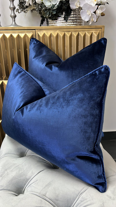 De-luxe navy velvet cushion - Luscious Homewares