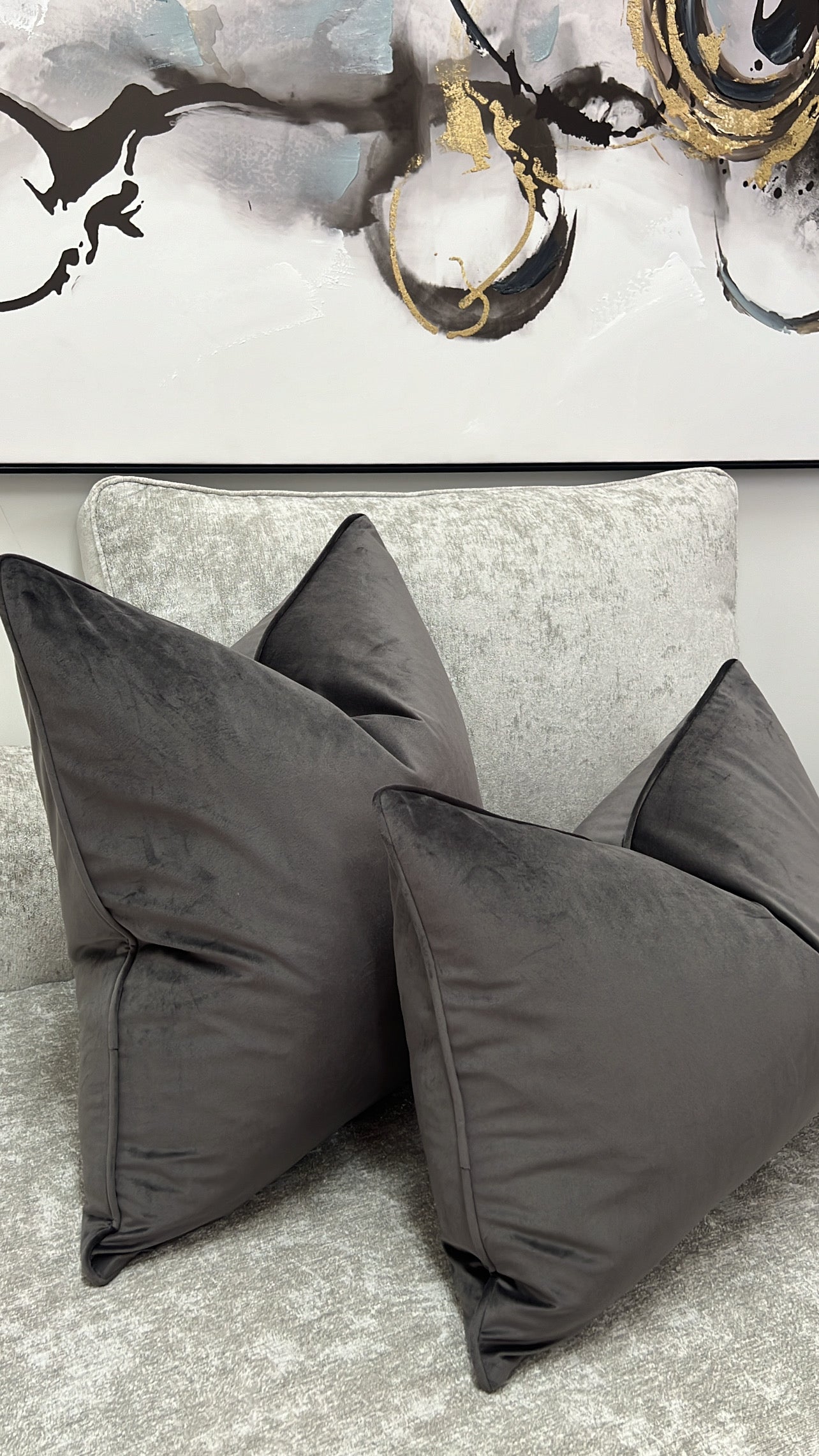 Luxe iron grey cushion - Luscious Homewares