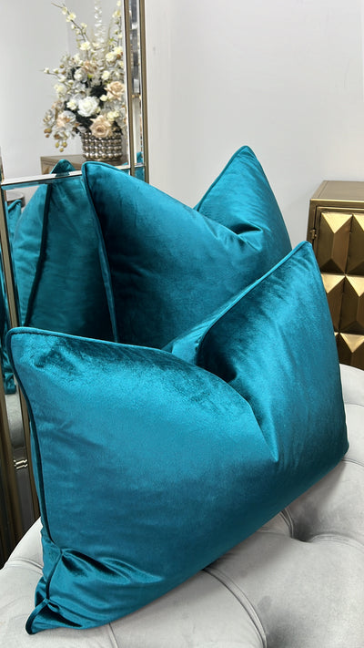 Luxe teal velvet cushion - Luscious Homewares