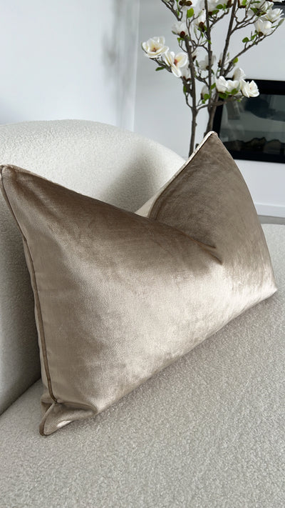 De-luxe latte velvet cushion