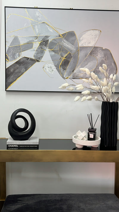 Black loop abstract sculpture