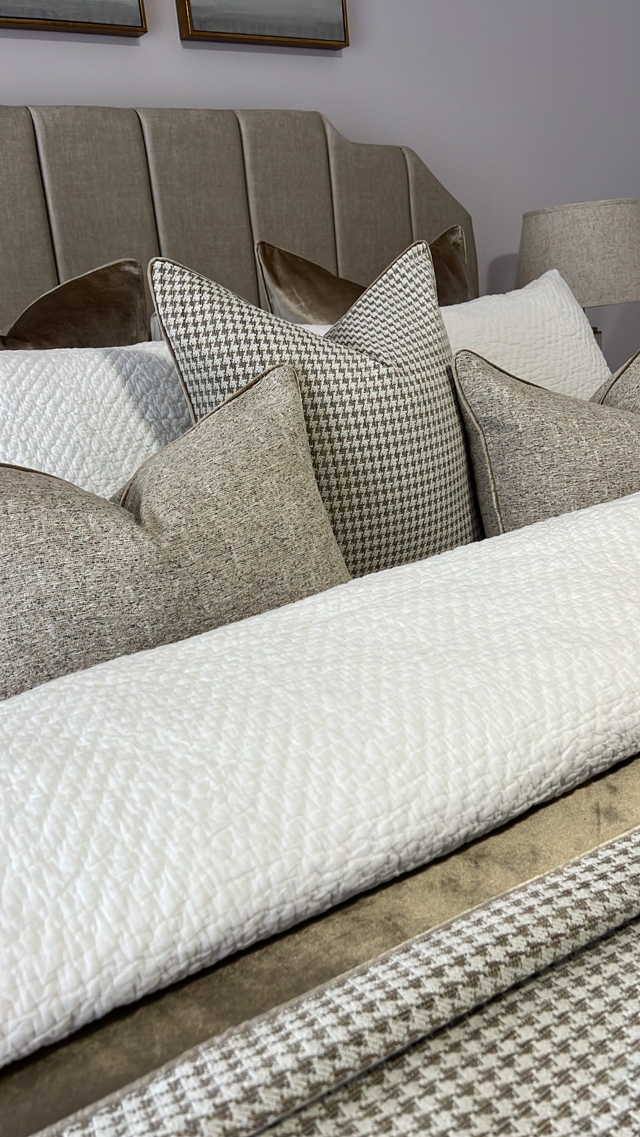 Laurent nude cushion - Luscious Homewares