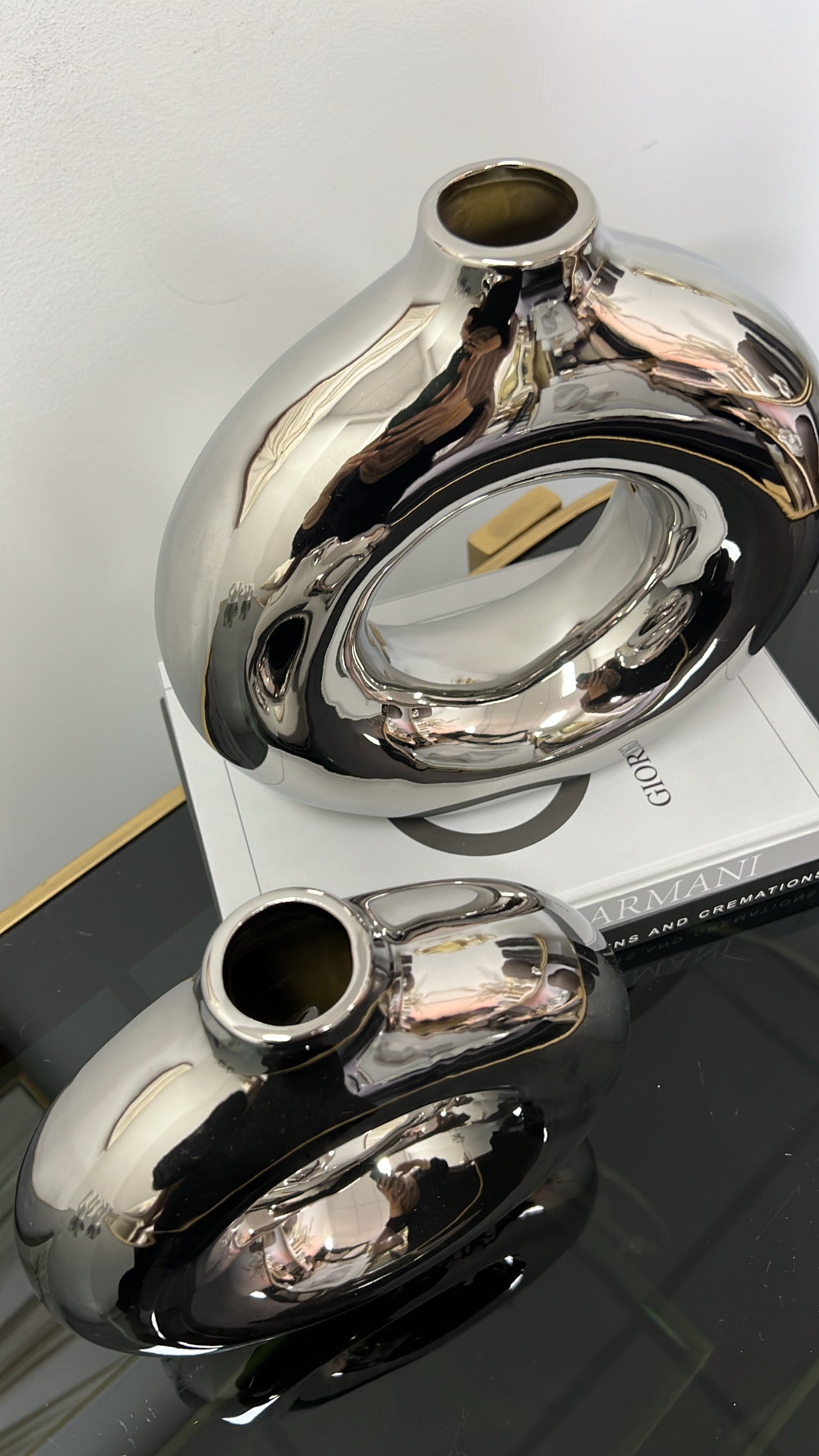 Silver round vase