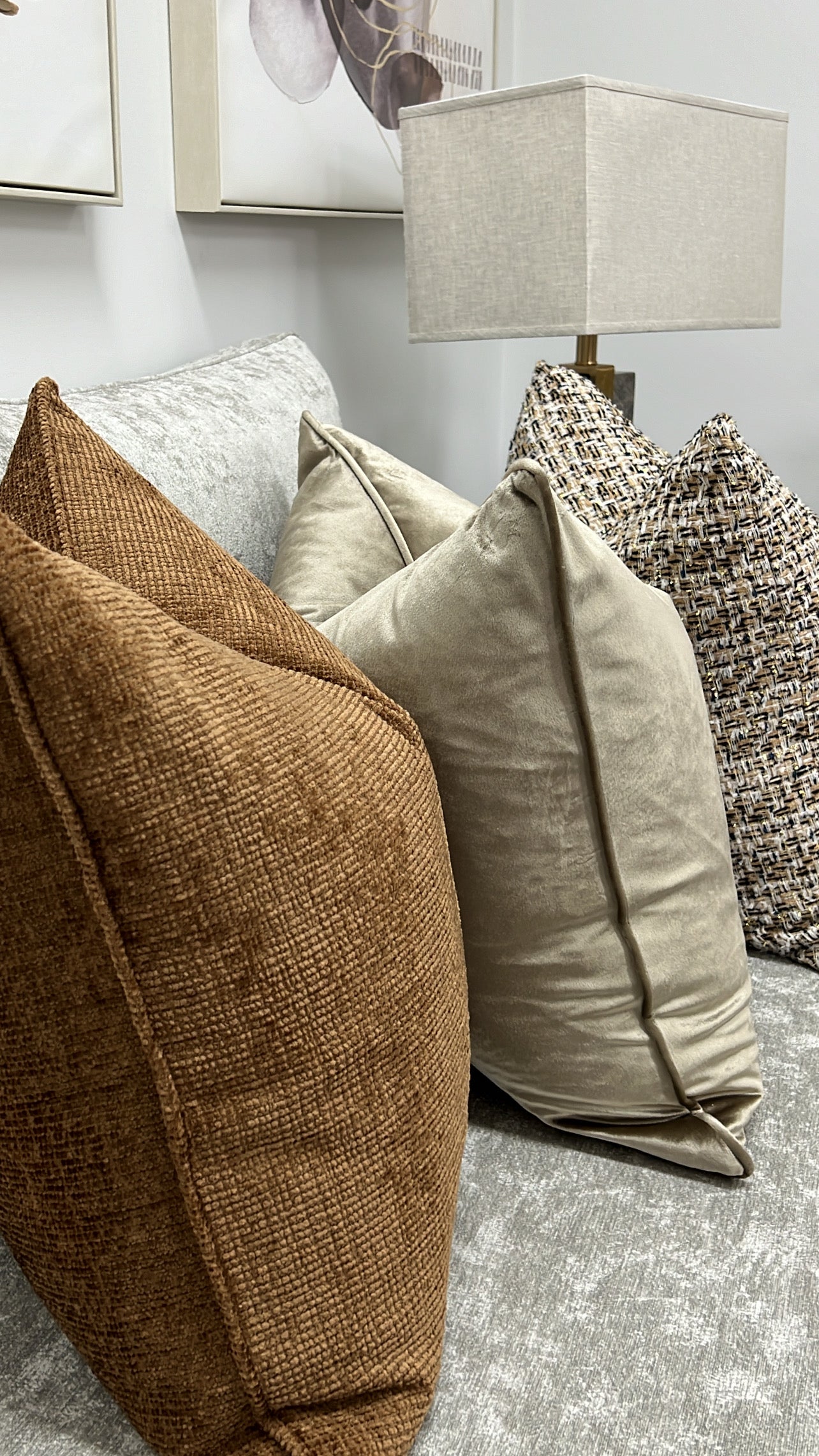 Terrian tan cushion - Luscious Homewares