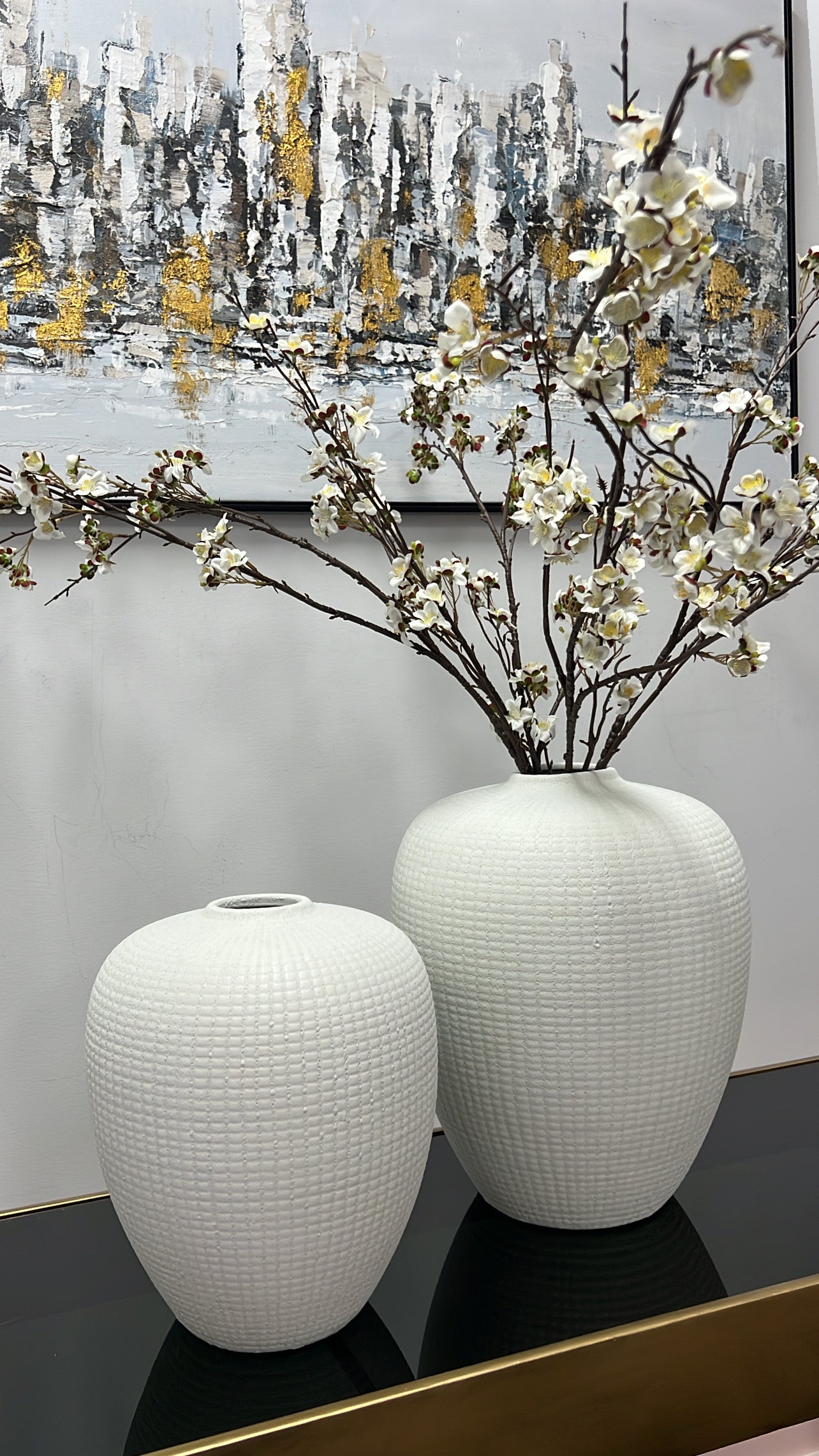Kalena white handmade ceramic vase