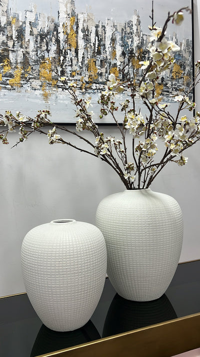 Kalena white handmade ceramic vase