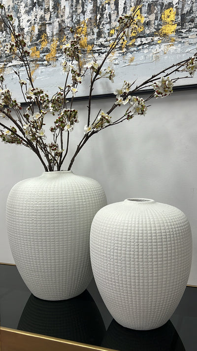 Kalena white handmade ceramic vase