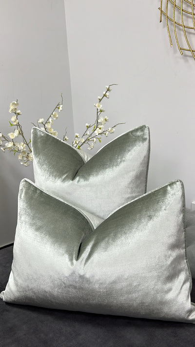 De-luxe sage velvet cushion - Luscious Homewares