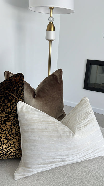 De-luxe brass velvet cushion - Luscious Homewares