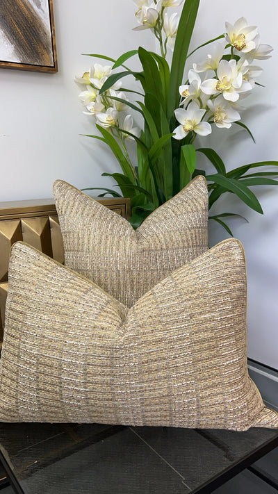 Merino neutral tweed cushion - Luscious Homewares