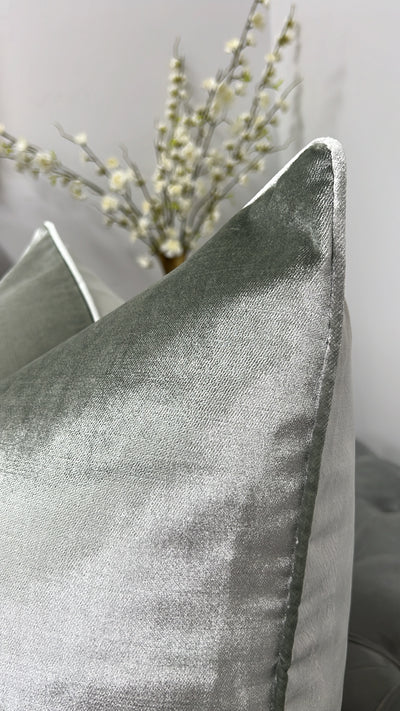 De-luxe sage velvet cushion - Luscious Homewares