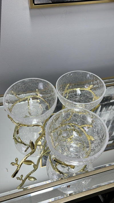 Zen triple gold bowls - Luscious Homewares