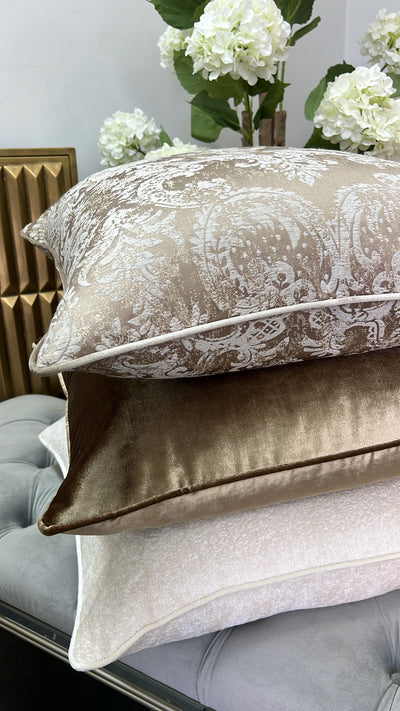 De-luxe brass velvet cushion - Luscious Homewares