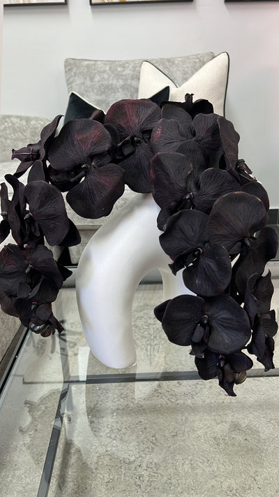 Zia white vase and black orchids - Luscious Homewares