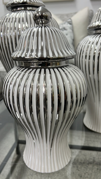 Miya silver ginger jars - Luscious Homewares