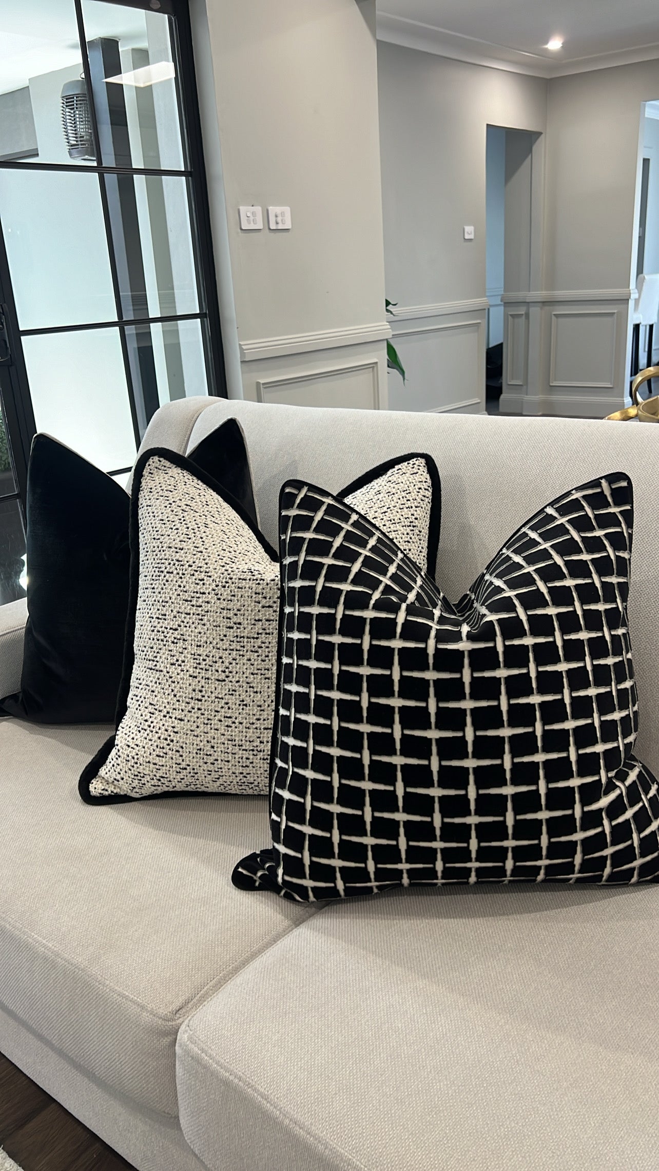Naomi tweed cushion - Luscious Homewares