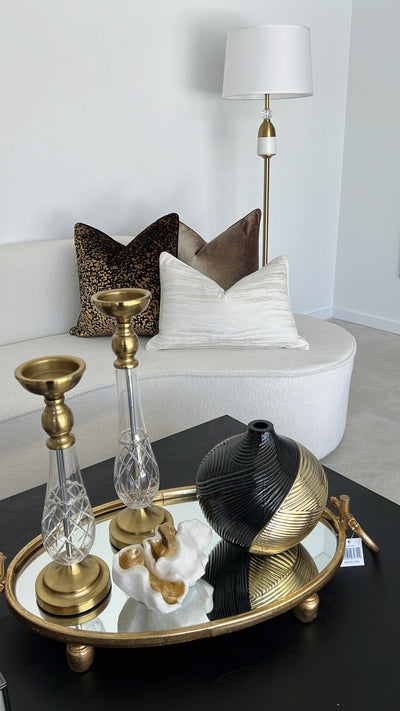 De-luxe brass velvet cushion - Luscious Homewares