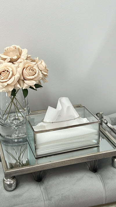 Belvue silver tissue box - Luscious Homewares