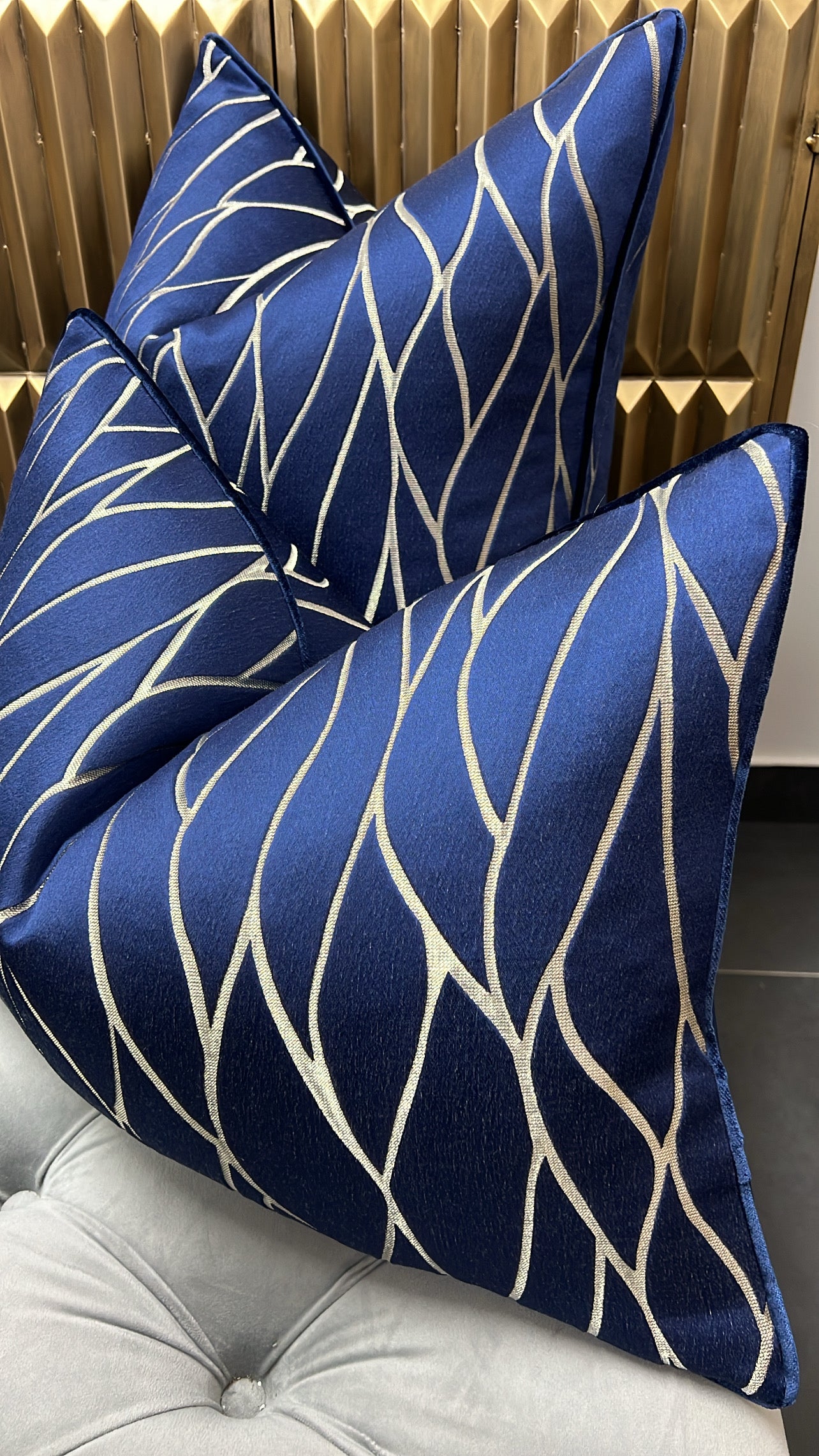 Zillara navy cushion - Luscious Homewares