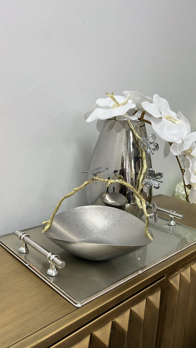 Dion Silver rim rectangle tray - Luscious Homewares