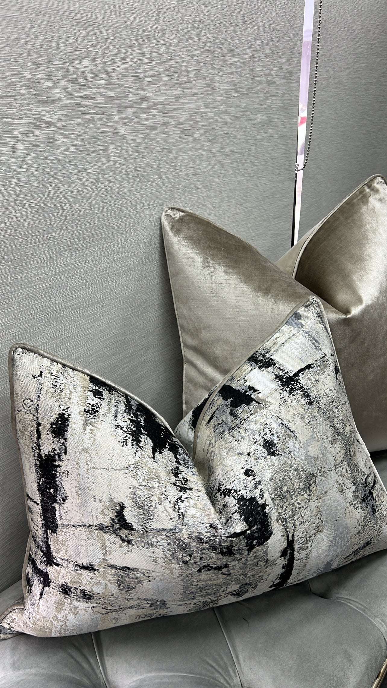 De-luxe ash velvet cushion - Luscious Homewares