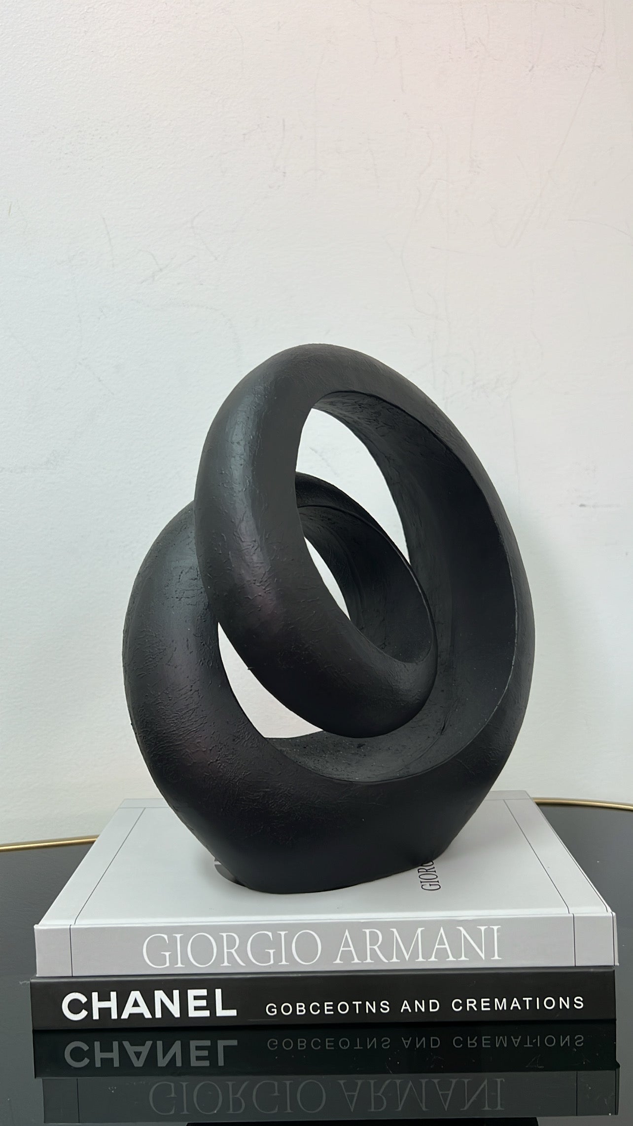 Black loop abstract sculpture