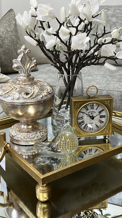 Amanda gold pewter clock - Luscious Homewares