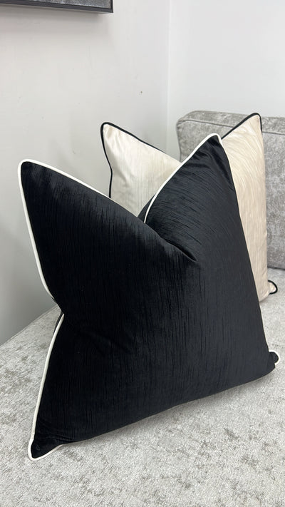 Olivia black cushion 55x55 - Luscious Homewares