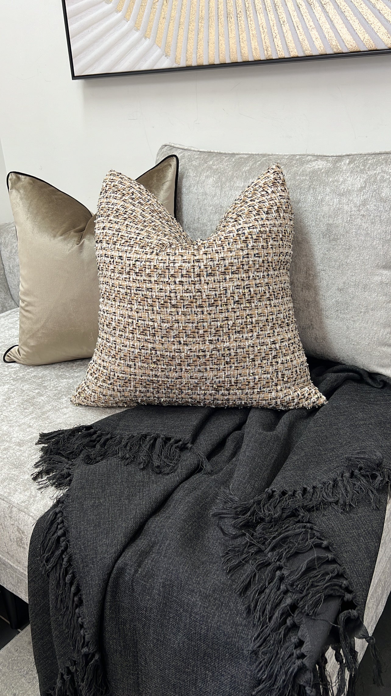 Theo Black Throw - Luscious Homewares