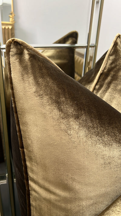 De-luxe bronze velvet cushion - Luscious Homewares