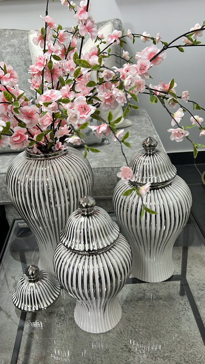 Miya silver ginger jars - Luscious Homewares