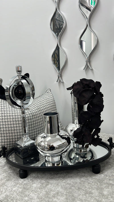 Cleo silver mirror vase - Luscious Homewares