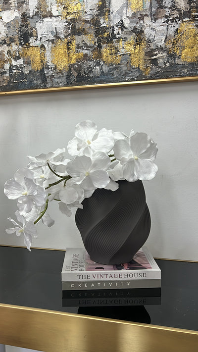 Fountain charcoal ceramic vase